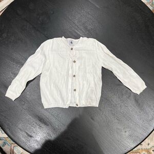 🤍👶Petite Bateau👶🤍Girls White Button Up Cardigan Size 36 Months